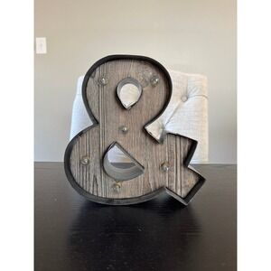 Light Up Ampersand Marquee Letter Desk Shelf Decor Metallic Gastro